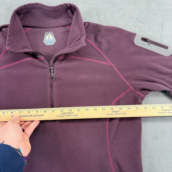 Eddie Bauer First Ascent 1/4 Zip Pullover Women's XL Purple Fleece Outdoor Hike - Picture 7 of 8